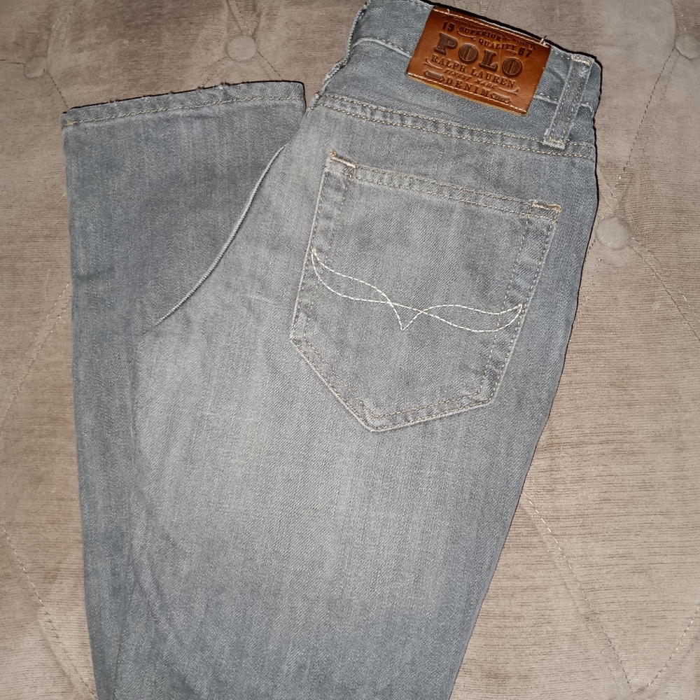 NWT POLO Ralph Lauren Boys Denim skinny Jeans  SKATER 750 GRAYish/BLK SZ 10